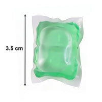 Pods arranged showing plant-based detergent capsules