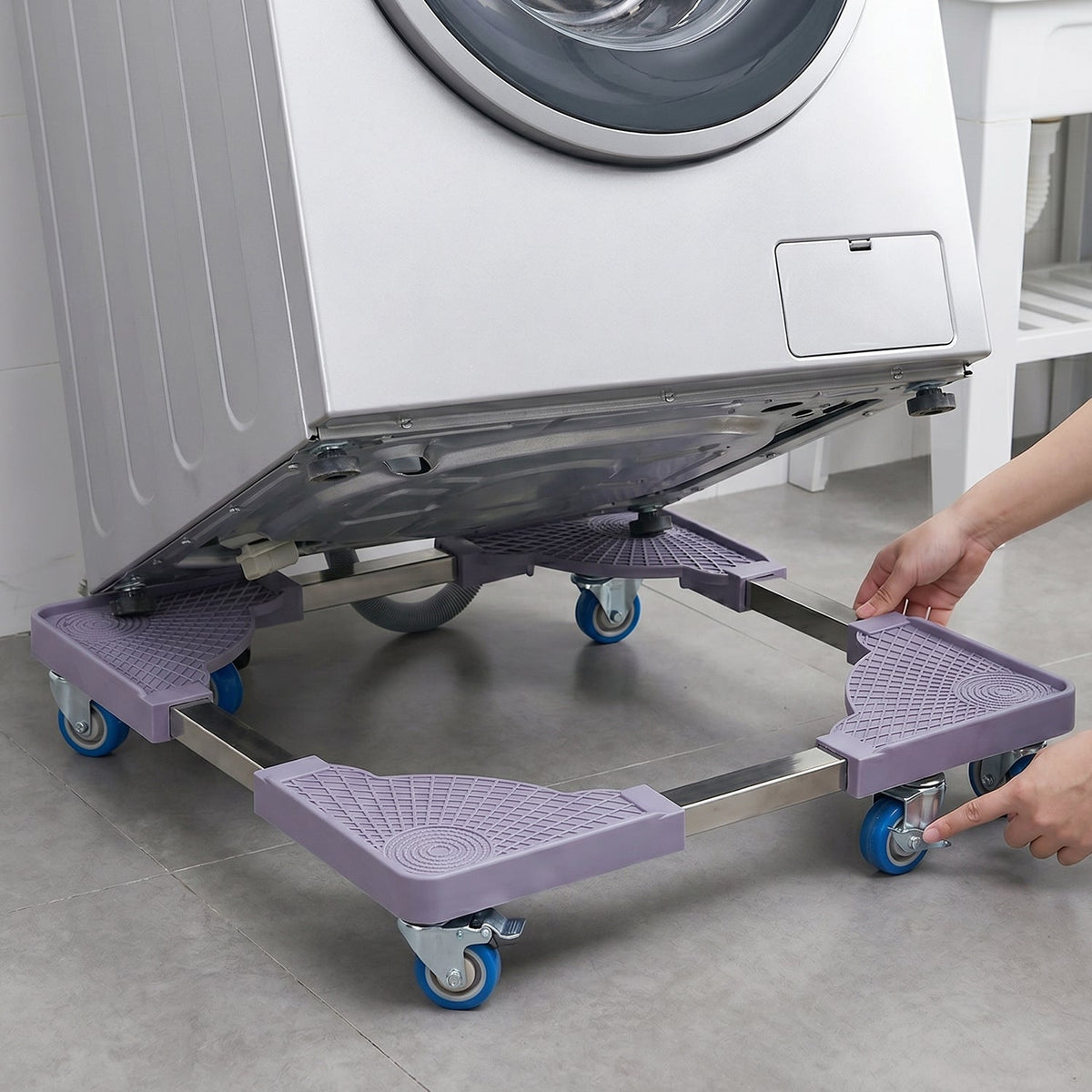 Movable base with wheels for appliances