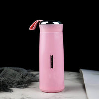 400ml pink glass water bottle for hot and cold drinks