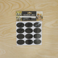 Oval blackboard sticker set with pen for jars and boxes