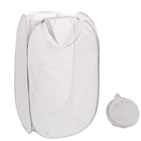 Organizing clothes with collapsible mesh laundry hamper