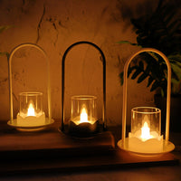 Plastic flameless LED candles arranged as elegant wind light décor