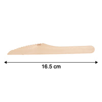 Wooden Knife showing product length of 165mm with full-size grip