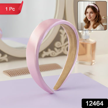 Elegant padded satin hairband displayed on a clean white background
