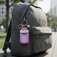 Portable Kuromi cartoon themed digital calculator keychain showing buttons