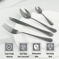 Elegant dining table arrangement with polished stainless steel cutlery