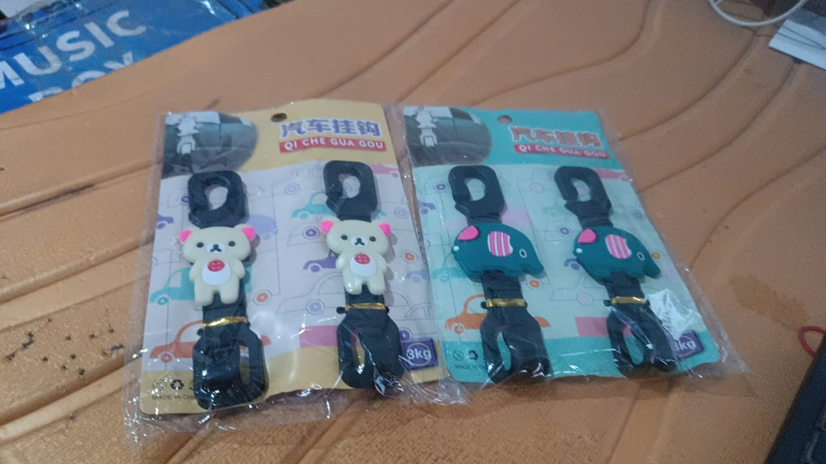 Multi-Purpose Car Seat Headrest Hooks (Mix Design / 2 Pc Set)