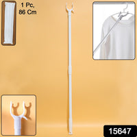 Durable metal clothes rod with secure hooks for organization
