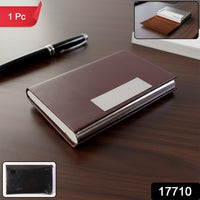 Compact professional business card holder with elegant exterior finish