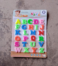Magnetic letters neatly stored in a clear container, ready for travel.