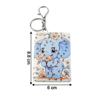 Foldable compact handheld mirror keychain open for use