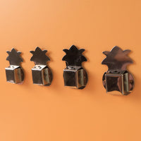 Metallic silver wall incense stick holder set mounted vertically