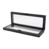Floating frame jewelry display box highlighting a single item in 3D suspended presentation