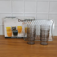 Stylish glass serving tray with tumblers for entertaining