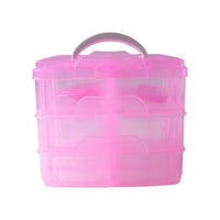 Organivo branded 3-tier plastic craft storage box with clear layers