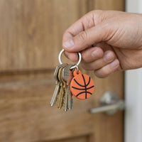 Sports-themed keychain for basketball enthusiasts