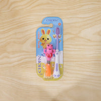 Kids cartoon spring frog toothbrush set components shown