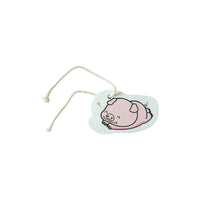 Cartoon printed bath scrubber sponge laid flat, showcasing its playful design.