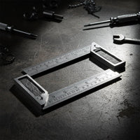 Heavy-duty metal try square ruler in use for woodworking projects requiring exact angles