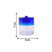 Space-saving magnetic desk pin holder with rotating lid