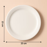 Glossy white dinner plate 23 cm suitable for everyday dining