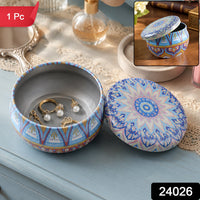 Round mandala design tin for candles, jewellery and keepsakes