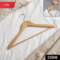 Solid wood coat hanger with trouser bar for shirts and suits