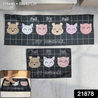 Kitchen floor mat set for home decoration and safety