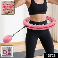 Weighted hula hoop with massage ball for waist toning and fitness