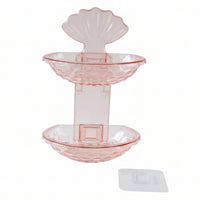 Self adhesive double deck soap dish for shower and basin