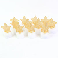 Golden star decorative LED tealight candles for festive decoration