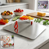 Steel multipurpose chopping board with knife