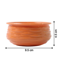 Premium glossy terracotta bowl showing size and shape
