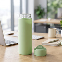 Eco friendly glass travel bottle for trips