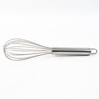 Stainless steel balloon whisk used for mixing batters and sauces